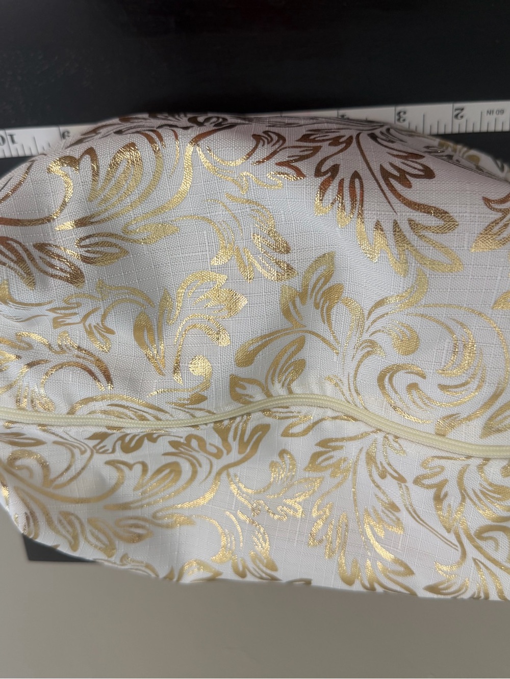 Elegant Gold Scroll makeup bag- White and Gold
